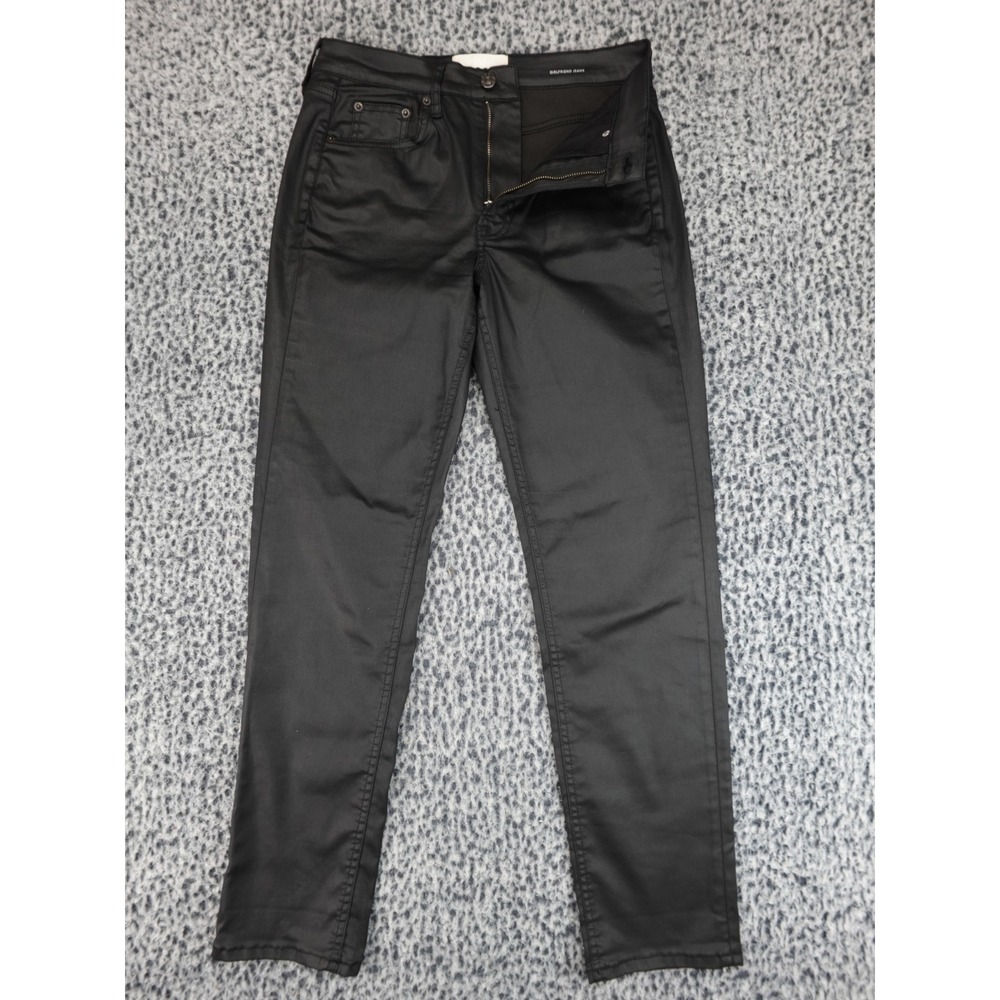 Boden Girlfriend Jeans Womens‎ 28 Black Coated Denim Slim Tapered Pants